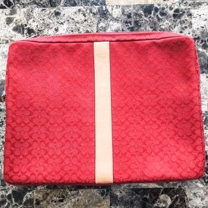 Red Coach Laptop Sleeve - 15” Wide x 11” Deep